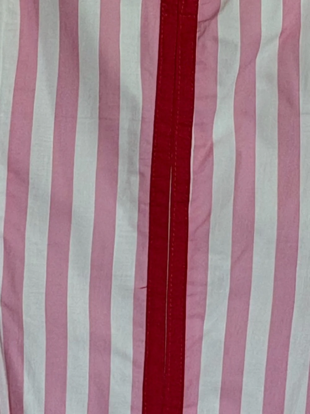NWOT entro Pink and White Vertical Stripe Top with Red Trim - Picture 2 of 5